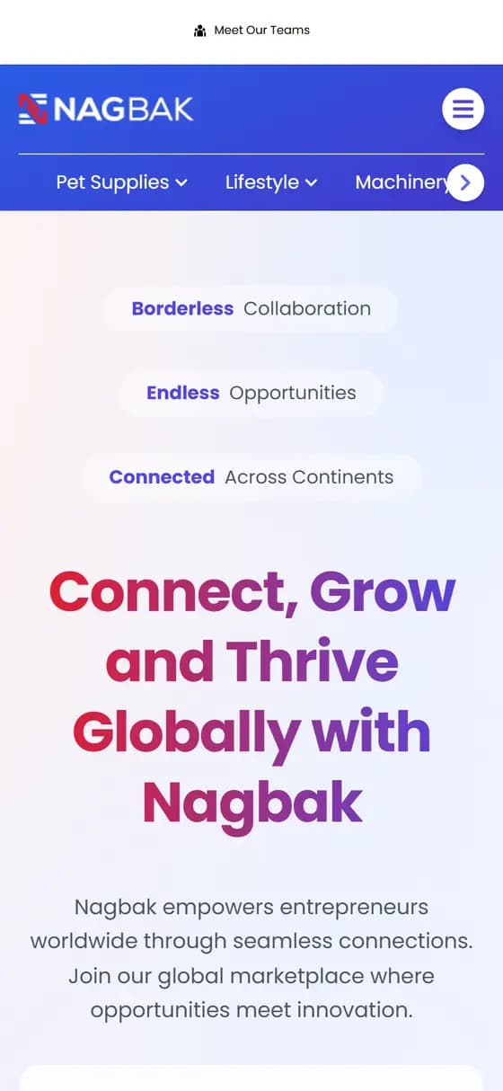 Nagbak's live marketplace homepage — its global B2B buyer-and-seller platform