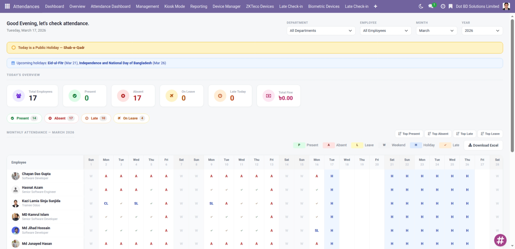Live HR Dashboard